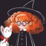 little witch, Halloween, Cats, animals, witch, and pumpkin