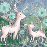 Deer in the Forest,   forest, and Animal