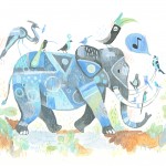elephant, birds, and Music