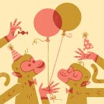 party, Party Animlas, anthropomorphic animals, and Monkeys