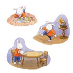 rabbit, Bunny, dancing, Drawing, and tea party