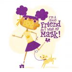 Face Mask, roller skates, and character