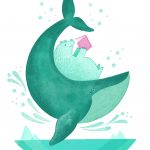 Books and Reading, blue whale, Polar Bear, and Ocean