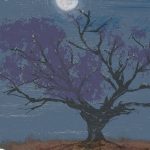 night time, branches, birds, Full Moon, moon, and night sky