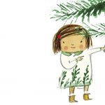   christmas tree, little girl, and branches