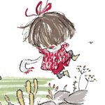 little girl, lawnmower, Garden, happiness,   delight, jumping, and skipping