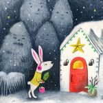 christmas, Bunny, Christmas Trees, Reindeers, and Rabbit in the snow.