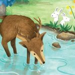 Deer in the Forest, river, children in nature,   forest, and exploration