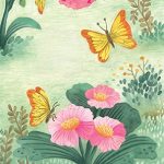 children in nature, butterfly, and   flowers