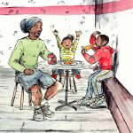 pizza, Contemporary family, and African American art