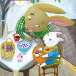 Bunny, rabbit, breakfast, and kid and parents