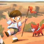 children in nature, explore, baby fox, pretending, and Family Road Trip