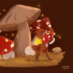 fall leaves and Cute Fox
