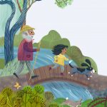   walking and grandfather