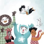 victory, clown, and A boy and his dog