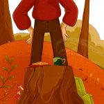  forest, Boy lost in the forest., and milk and cookies